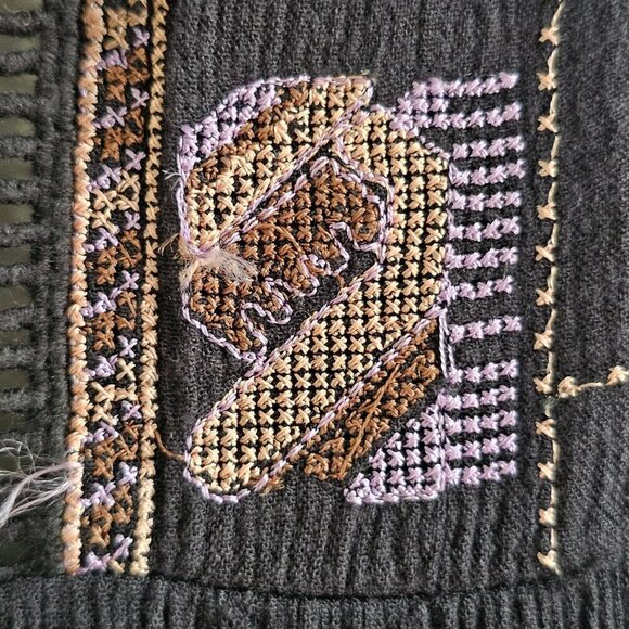 Vintage Free People Rhiannon Black Boho Tunic Mini Dress Size Small - Picture 9 of 11